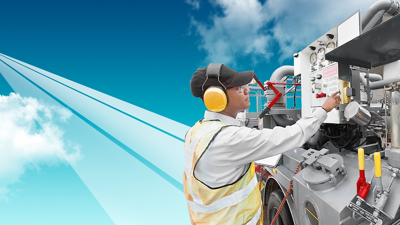 Man is working on machinary