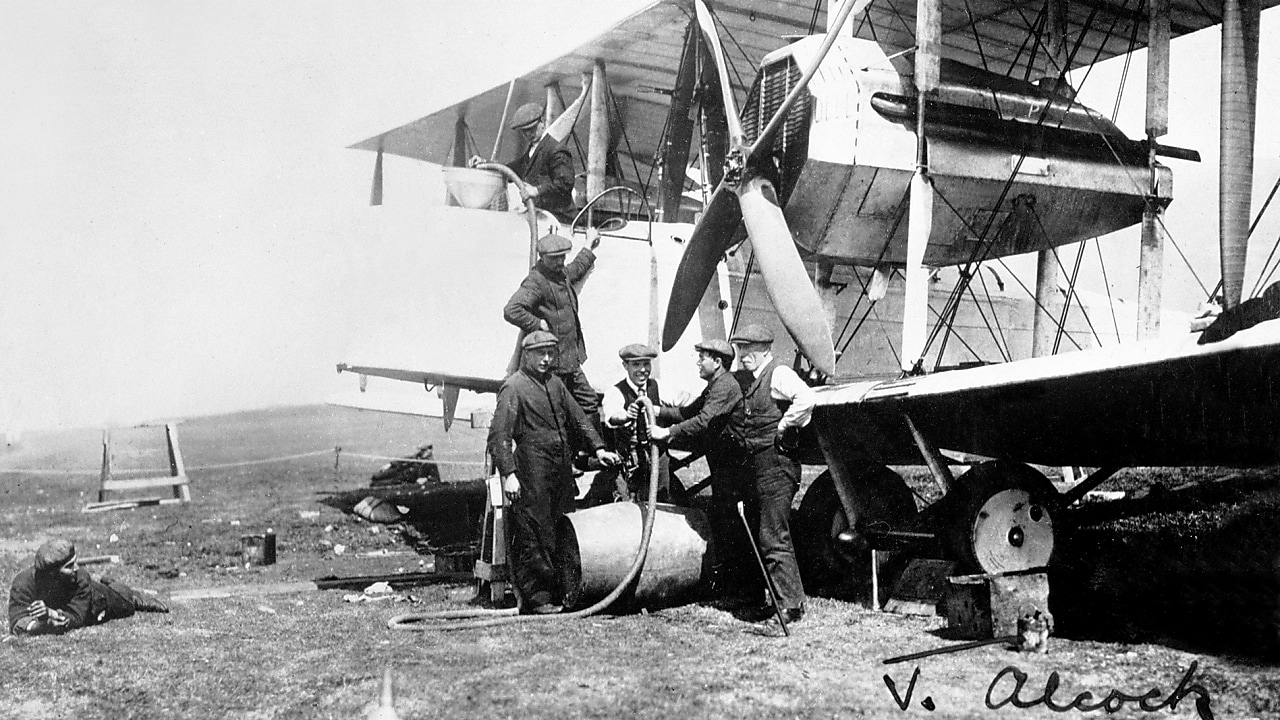 photograph of Alcock and Brown’s aircraft
