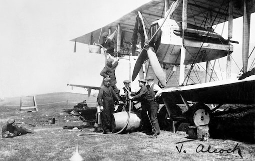 photograph of Alcock and Brown’s aircraft