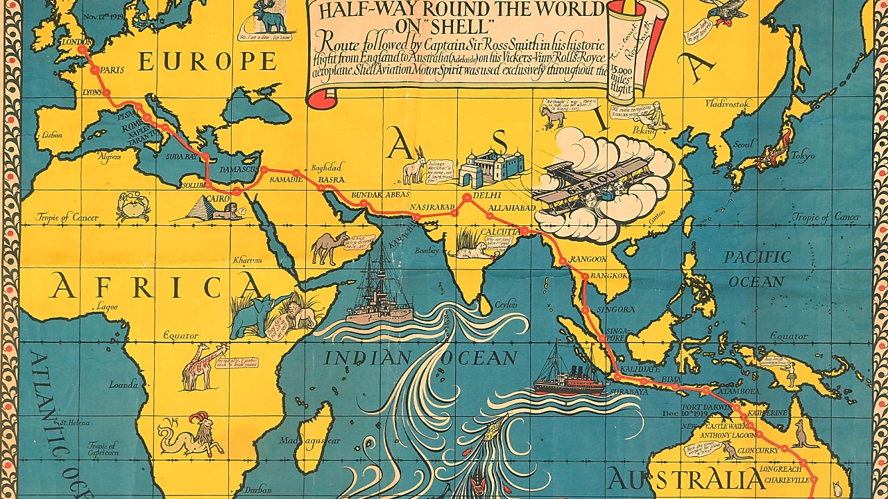 Map of Africa and Australia