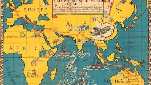 Map of Africa and Australia