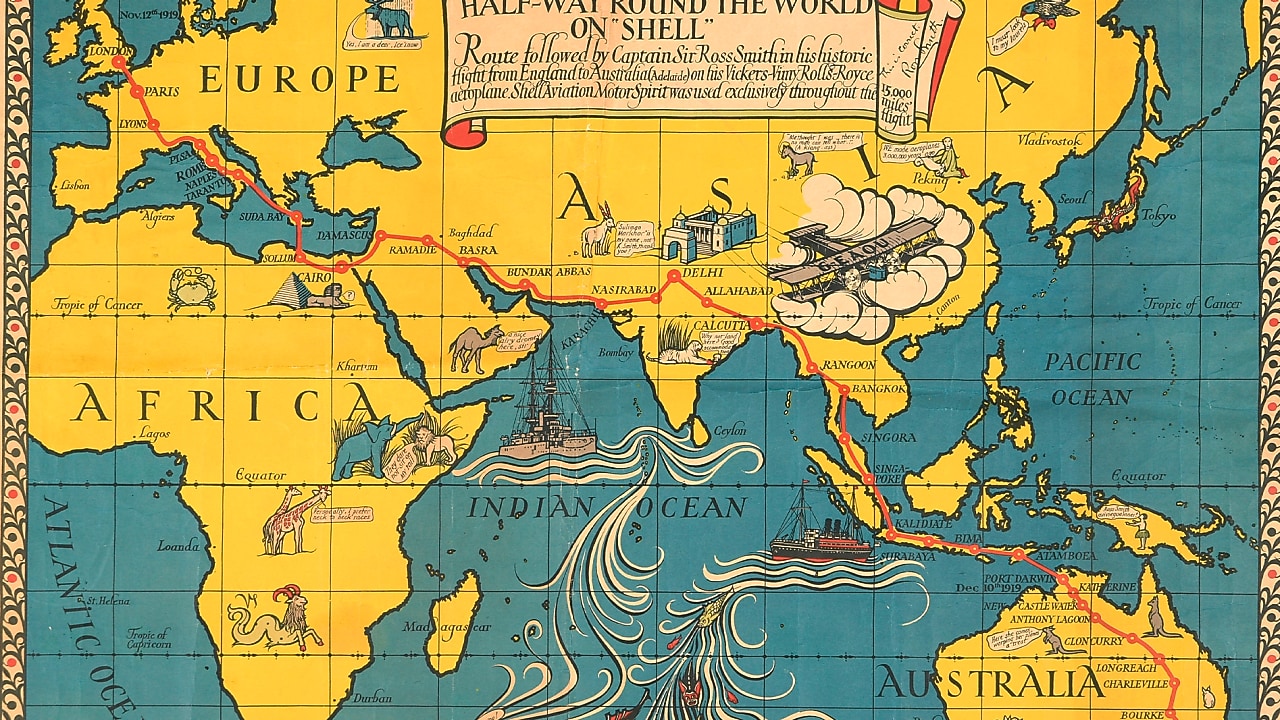 Map of Africa and Australia