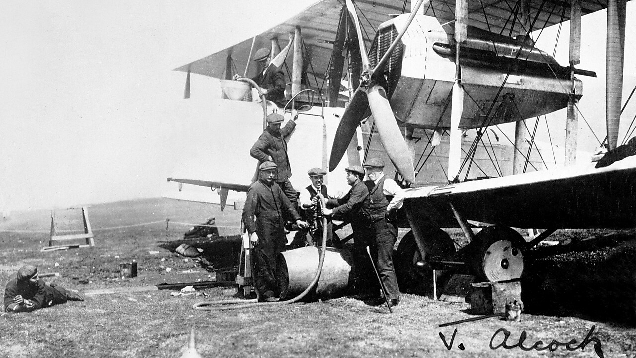 photograph of Alcock and Brown’s aircraft