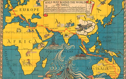 Map of Africa and Australia