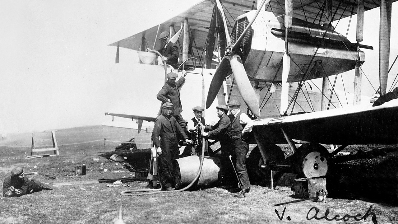 photograph of Alcock and Brown’s aircraft