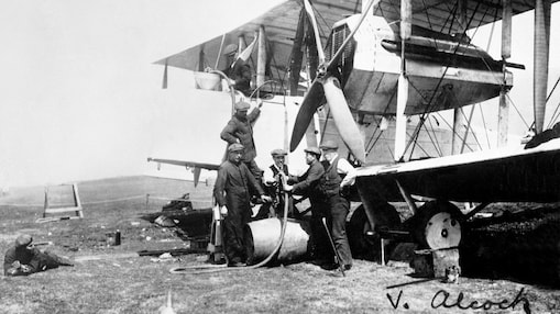 photograph of Alcock and Brown’s aircraft