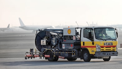 Shell fuel truck