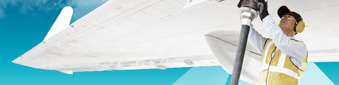 Man is fuelling a plane