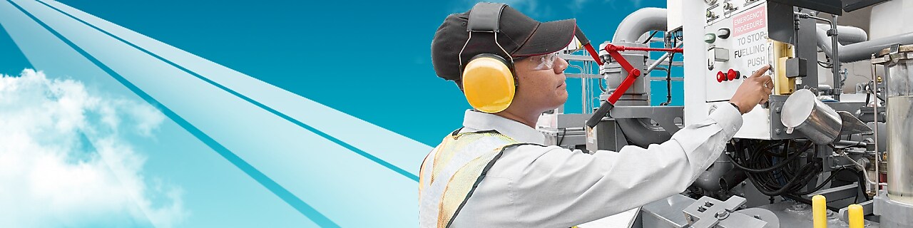 Man is working on machinary