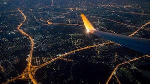 top view of city at night