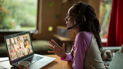woman working from home