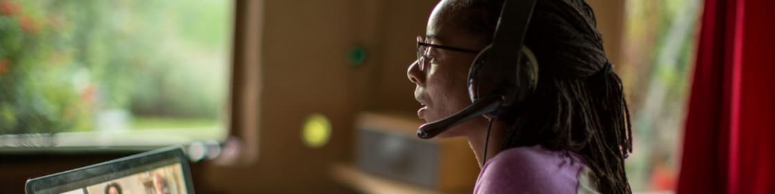 woman working from home