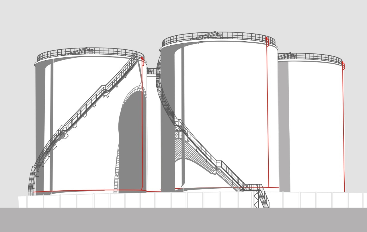 Each in-service tank daily