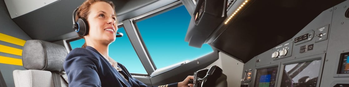 Pilot flying plane