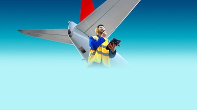 image of a flying plane in the sky