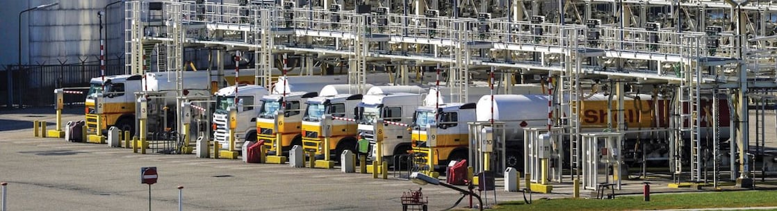 number of Shell trucks in a row