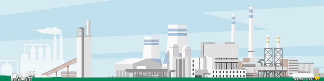 An illustration of five decarbonisation pathways leading to a facility