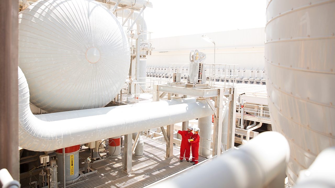 Field engineers at the Pearl GTL plant