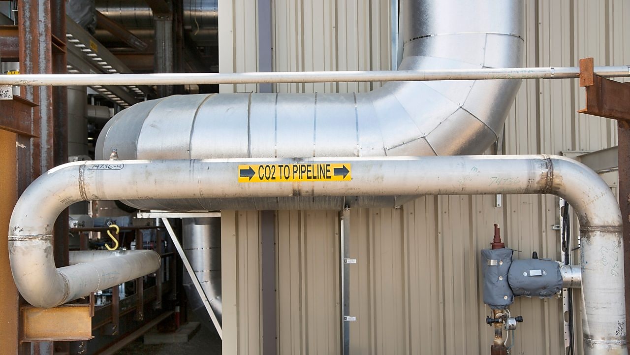 CO2 Pipe at Quest Carbon Capture and Storage facility