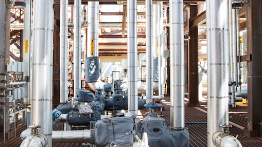 An interior portion of the Quest Carbon Capture and Storage Project unit