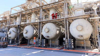 employees in the feed gas processing area