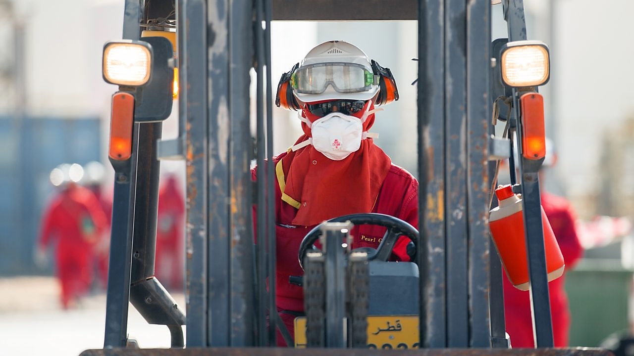 A Shell contractor partner operates machinery used in the EO/EG process