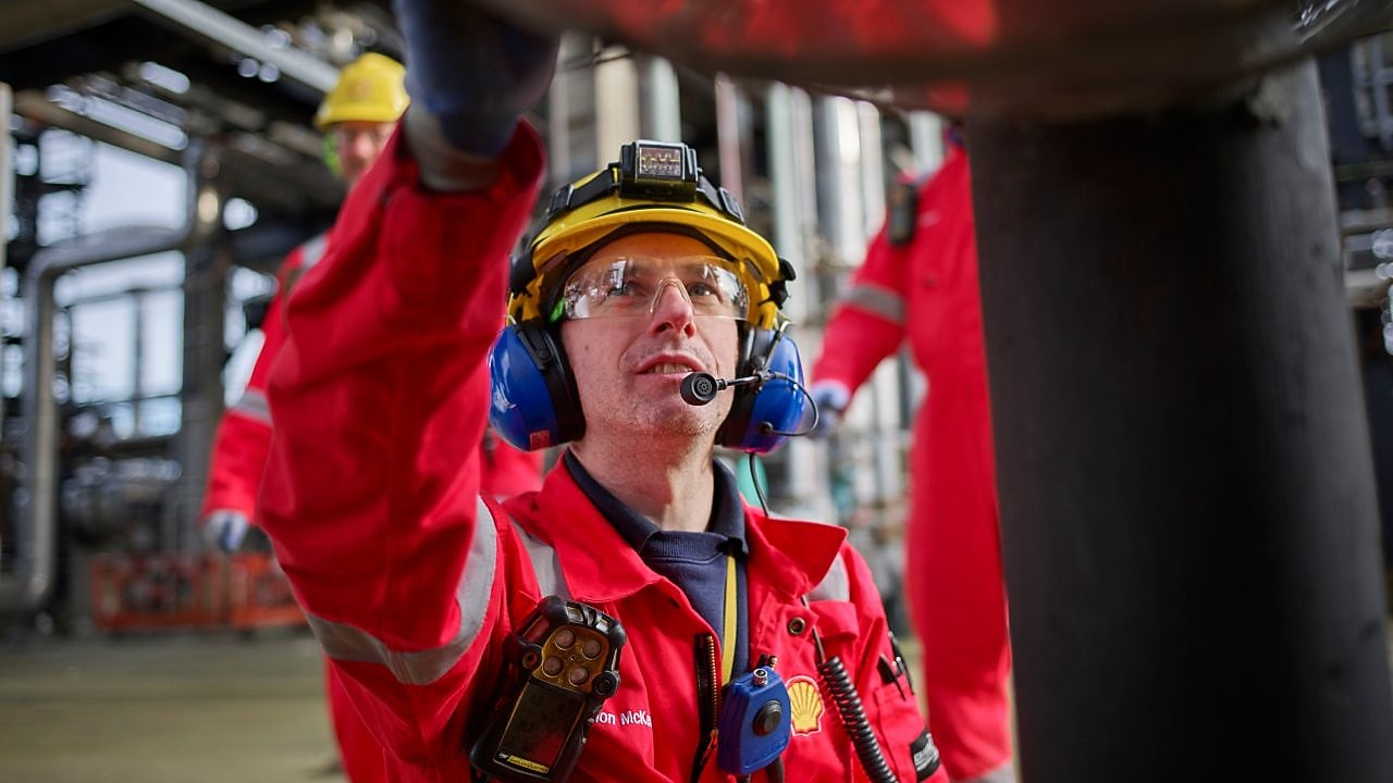 One Shell employee working.