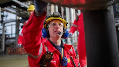 One Shell employee working.