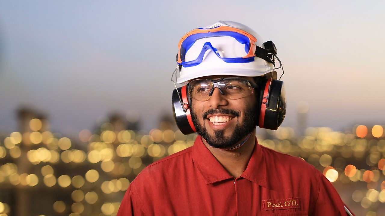 Worker smiling on site