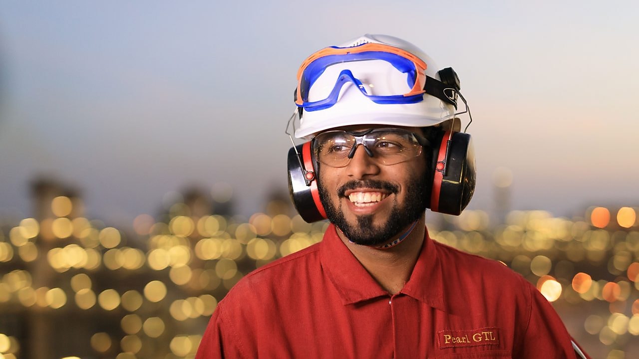 Worker smiling on site