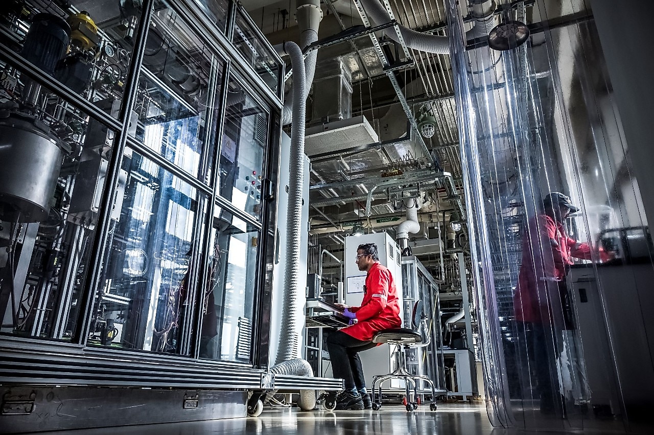 Shell Employee Operating Laptop