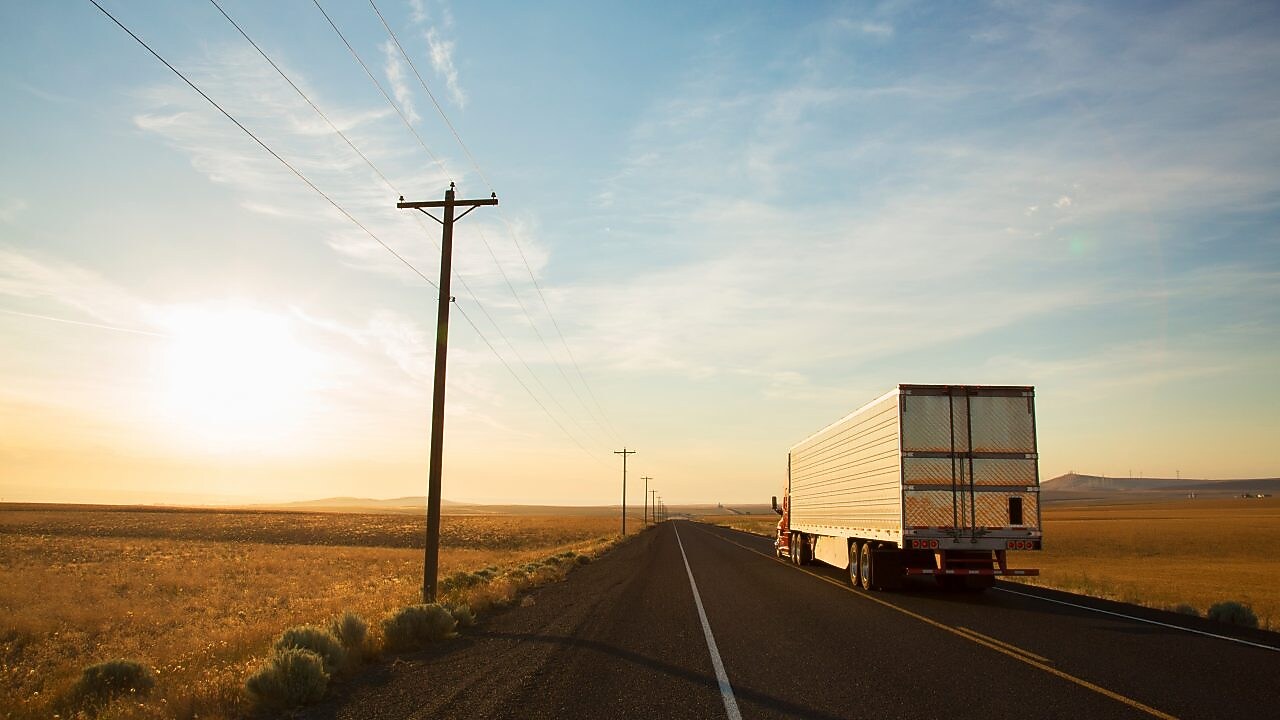 Truck on remote road