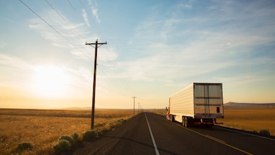 Truck on remote road