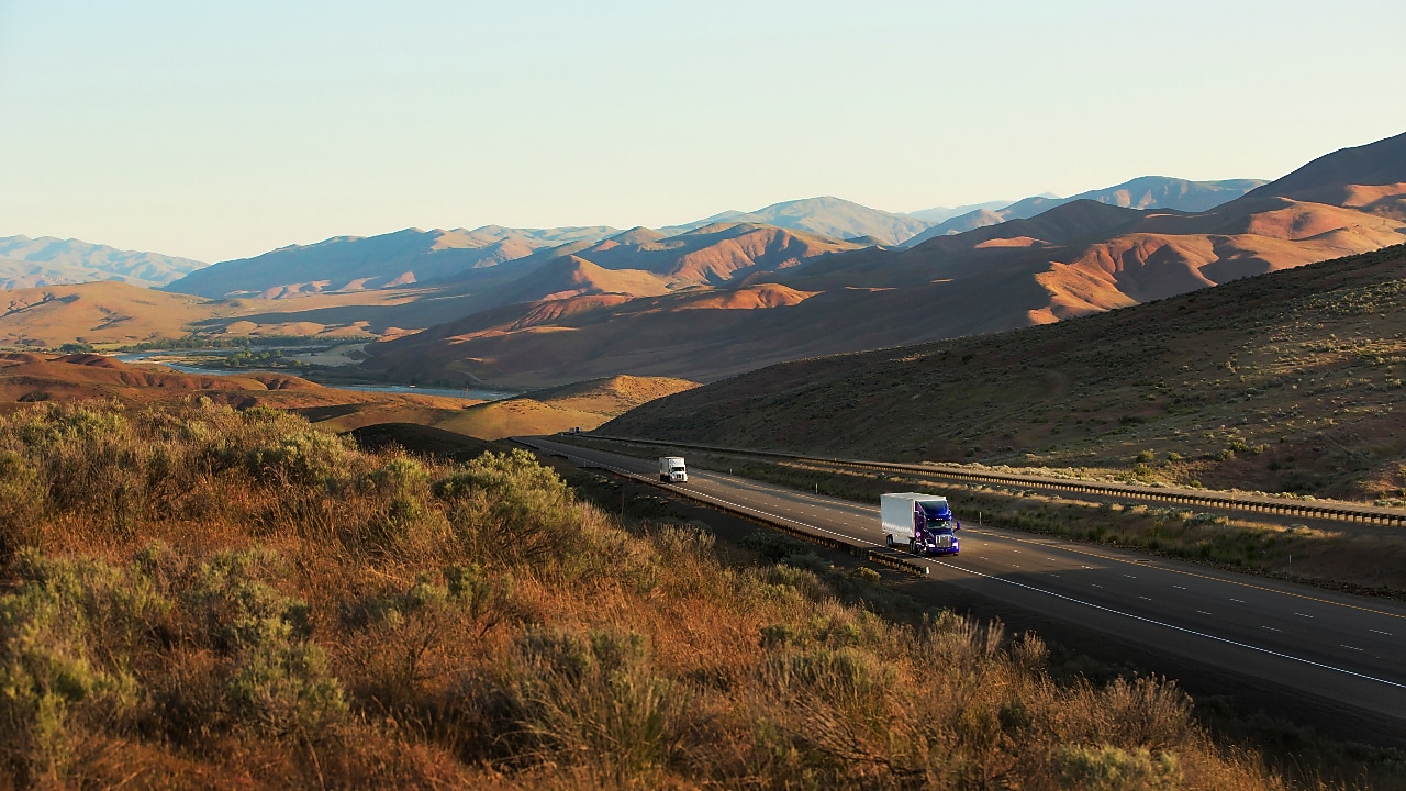 Truck on highway road