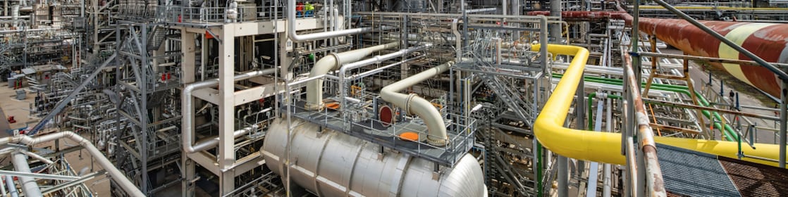 Pernis Refinery, Rotterdam. Pernis, Netherlands. Holland.
