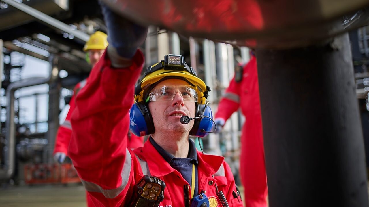 One Shell employee working.