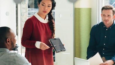 Woman conducting a meeting