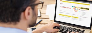 Customer visiting Shell Chemicals Customer portal on laptop