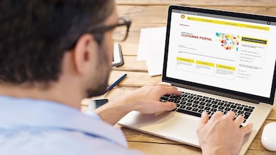 Man working on laptop