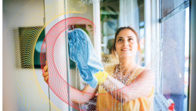 woman looking at top