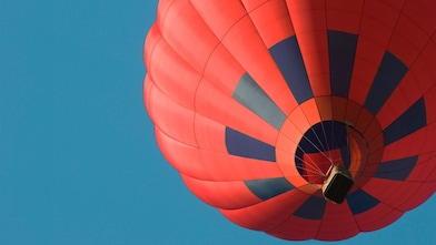 chemicals aromatics red and blue hot air ballon