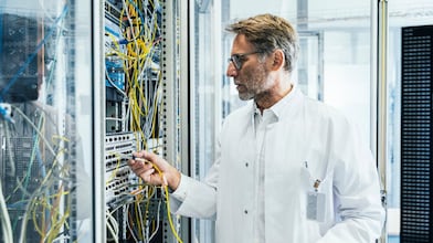 Engineer in data center