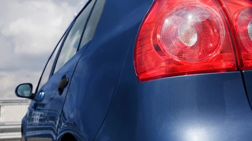 A close up of a back of a car
