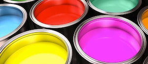 Various colors of paints