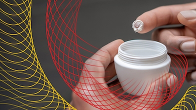 Hand with skin care cream