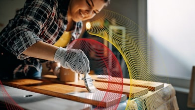 a woman painting