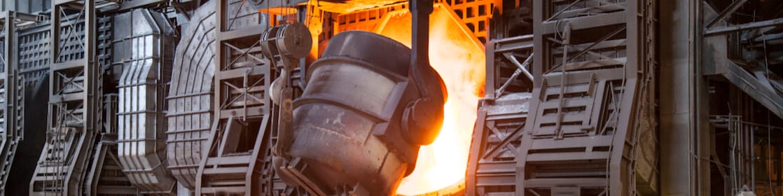 Steel being poured into furnace
