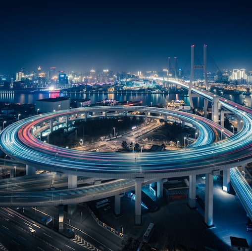 Bridge traffic at night 