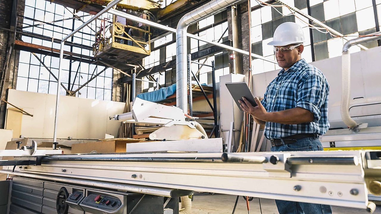 Construction Engineer using Tablet Computer