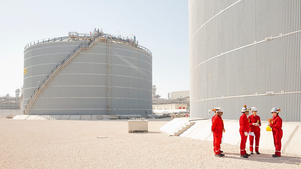 Employees at the Pearl GTL plant